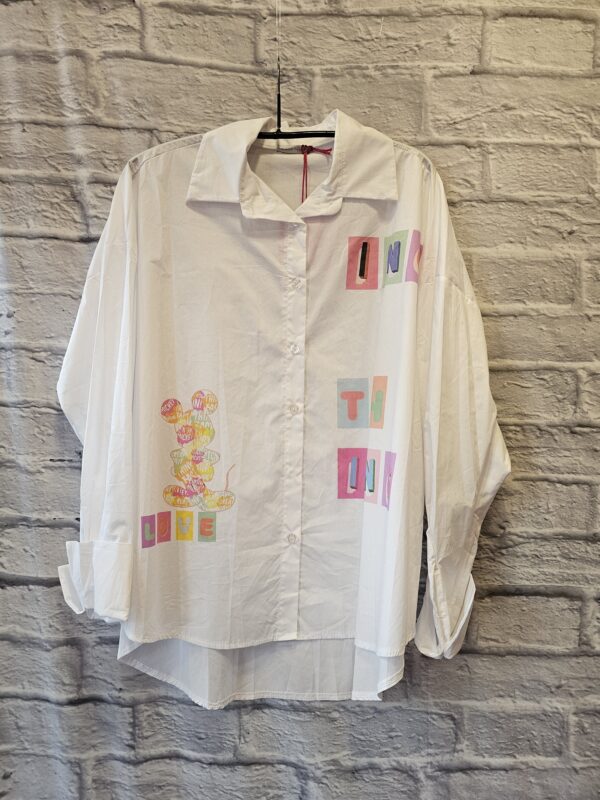 Weisse Bluse "Bedruckt"