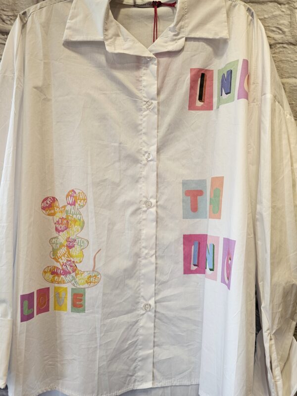 Weisse Bluse "Bedruckt" – Bild 2