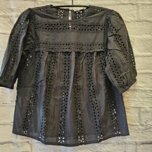 Bluse KAFFE schwarz „Mit Lochstickerei“