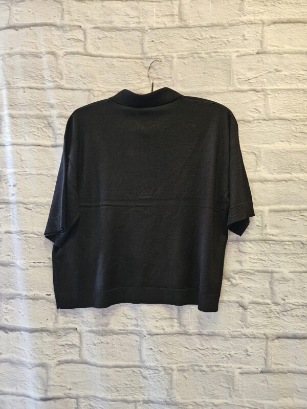 Kurzer Pulli KAFFE in Schwarz "Mit Kragen" – Bild 2