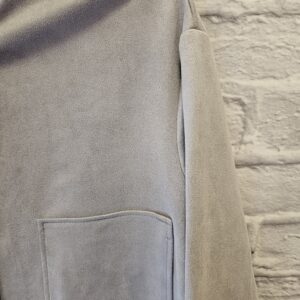 Kurze Jacke in Grau „Velouroptik“