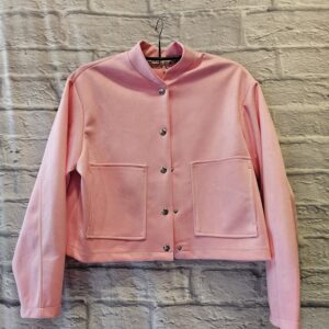 Kurze Jacke in Rosa “ Velouroptik“