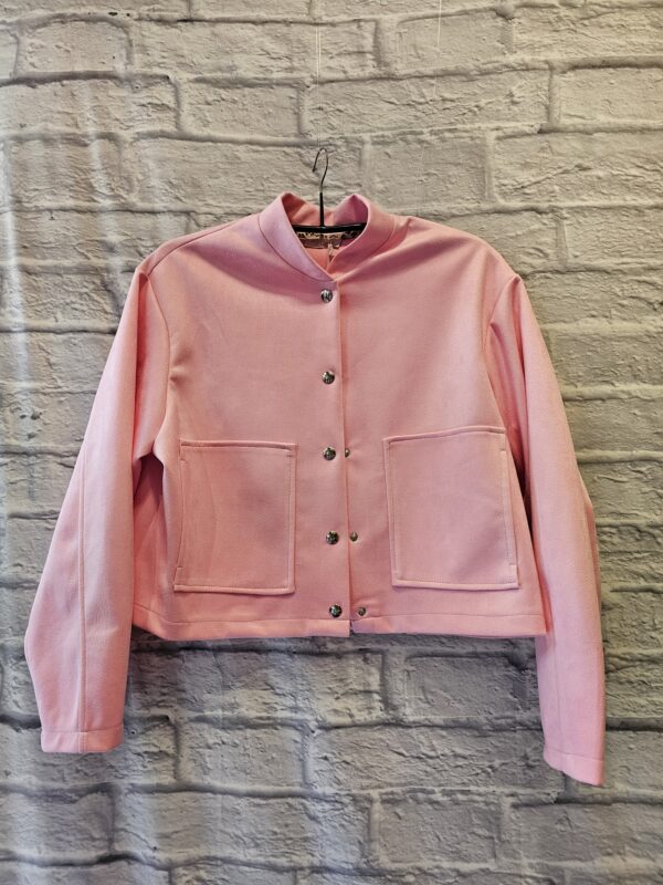 Kurze Jacke in Rosa " Velouroptik"