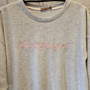 Sweatshirt mit Kurzarm „Hellgrau mit rosa Schriftzug“