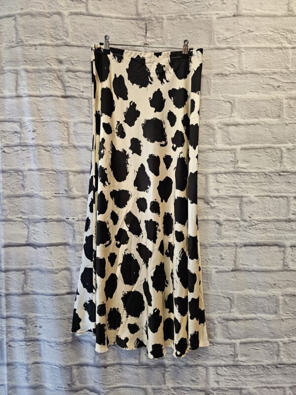 Langer Viskoserock "Beige/Schwarz"