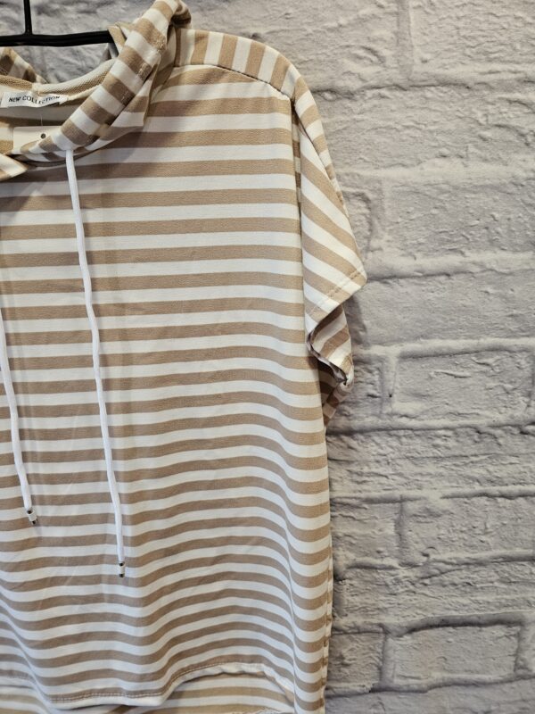 Shirt mit Kapuze "Beige/Wollweiss gestreift" – Bild 2