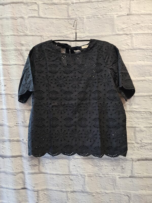 Bluse FRANSA in Schwarz "Mit Lochstickerei"