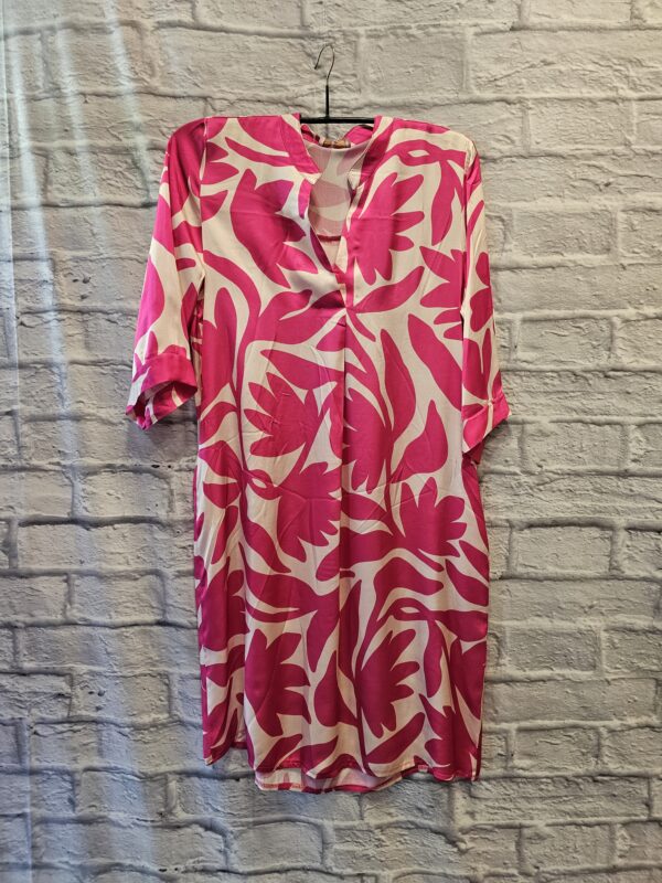 Viskosekleid "Pink/Hellbeige"