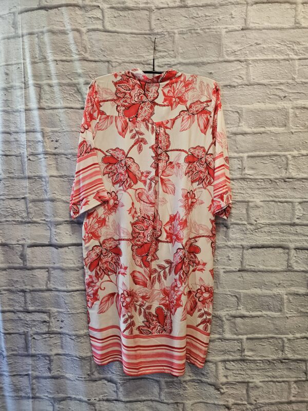 Viskosekleid "Wollweiss mit roten Blumen" – Bild 3