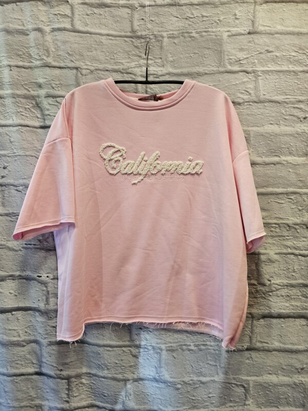 Sweatshirt mit Halbarm "Rosa mit Schriftzug"