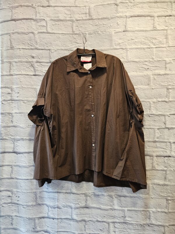 Baumwollbluse in Oversize "Braun"