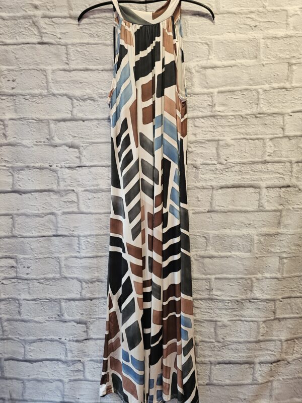 Langes Neckholderkleid "Schwarz gemustert"