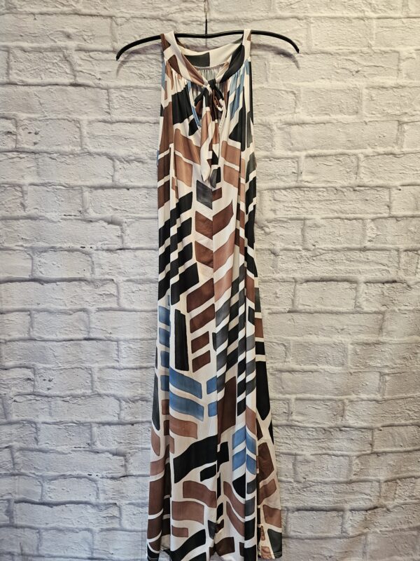 Langes Neckholderkleid "Schwarz gemustert" – Bild 4