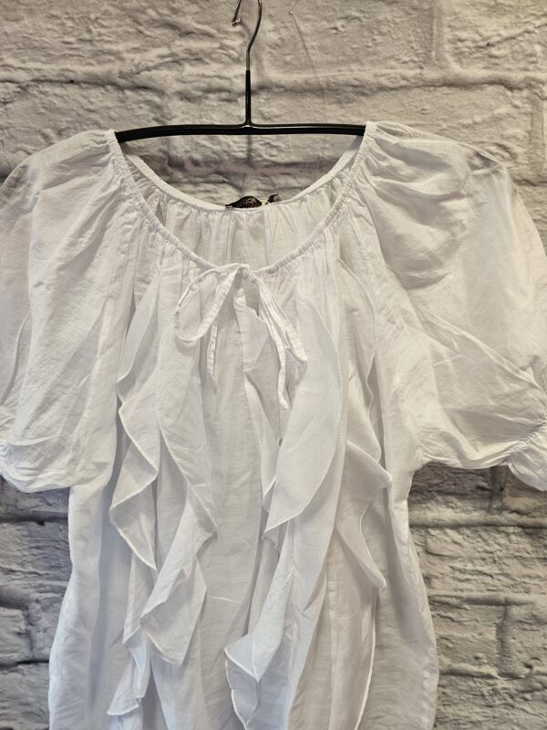 Bluse in Weiss "Mit Volants" – Bild 2