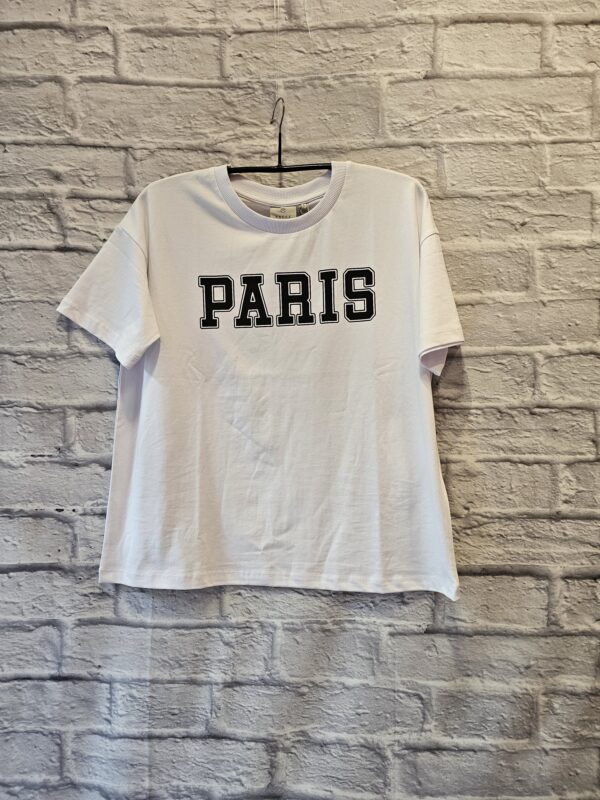 Weisses Shirt KAFFE mit Aufdruck "PARIS"
