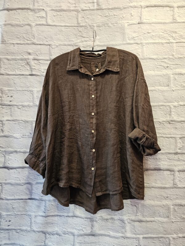Leinenbluse Oversize "Braun"