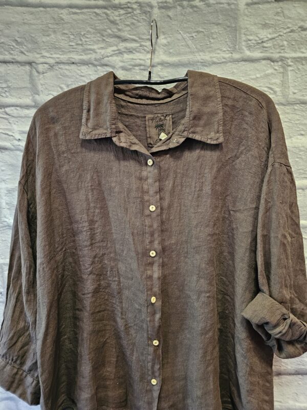 Leinenbluse Oversize "Braun" – Bild 2