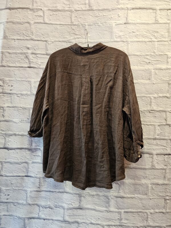 Leinenbluse Oversize "Braun" – Bild 3