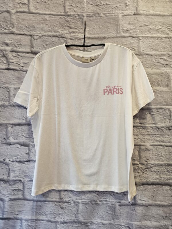 Shirt FRANSA in Wollweiss mit kleinem Aufdruck "SEE YOU IN PARIS"