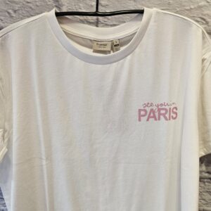 Shirt FRANSA in Wollweiss mit kleinem Aufdruck „SEE YOU IN PARIS“