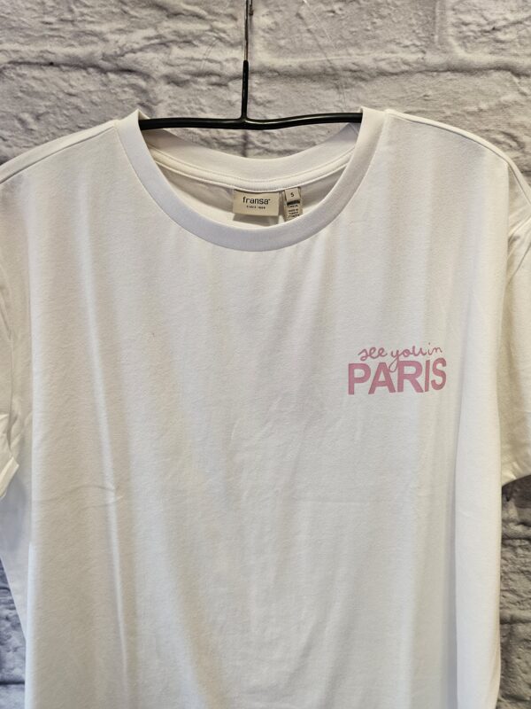 Shirt FRANSA in Wollweiss mit kleinem Aufdruck "SEE YOU IN PARIS" – Bild 2