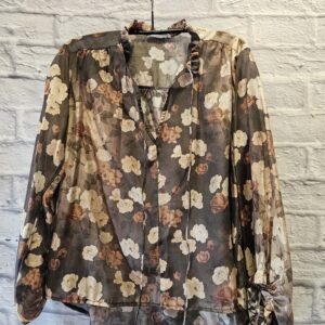 Bluse mit Blumen „Braun/Beige gemustert“