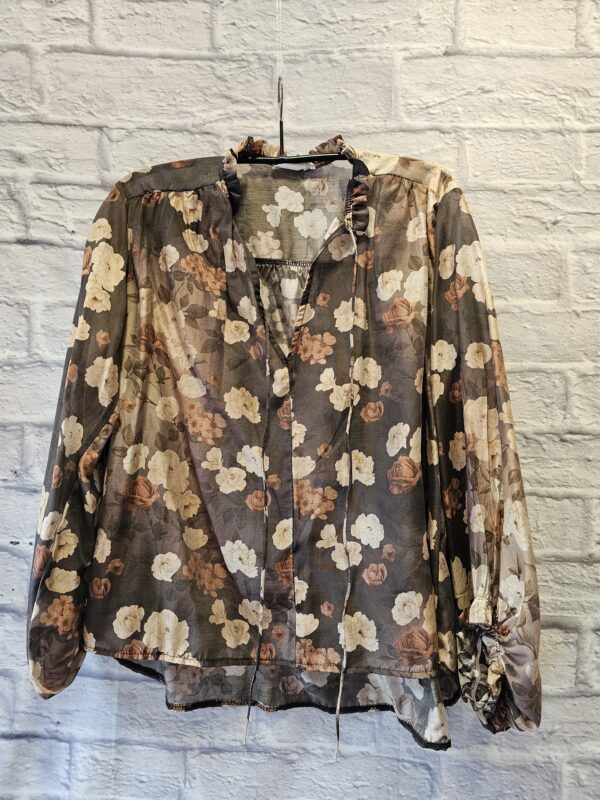 Bluse mit Blumen "Braun/Beige gemustert"