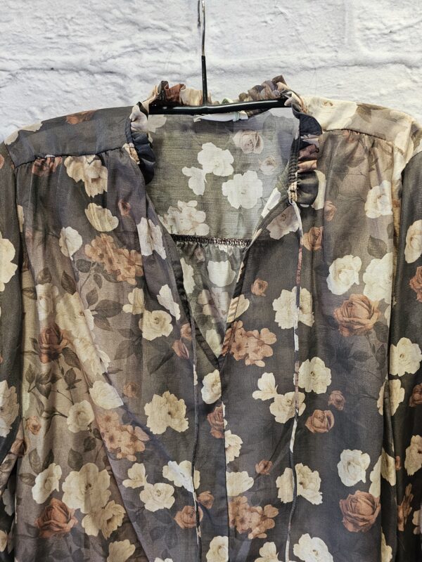 Bluse mit Blumen "Braun/Beige gemustert" – Bild 2