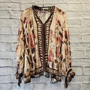 Bluse gemustert „Beige/Braun/Bordeaux“