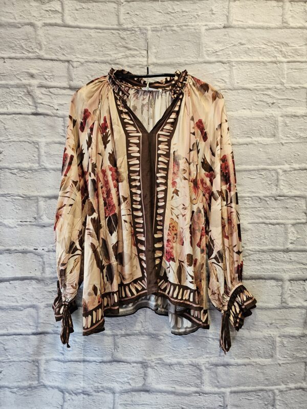 Bluse gemustert "Beige/Braun/Bordeaux"