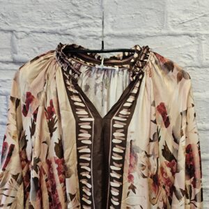 Bluse gemustert „Beige/Braun/Bordeaux“