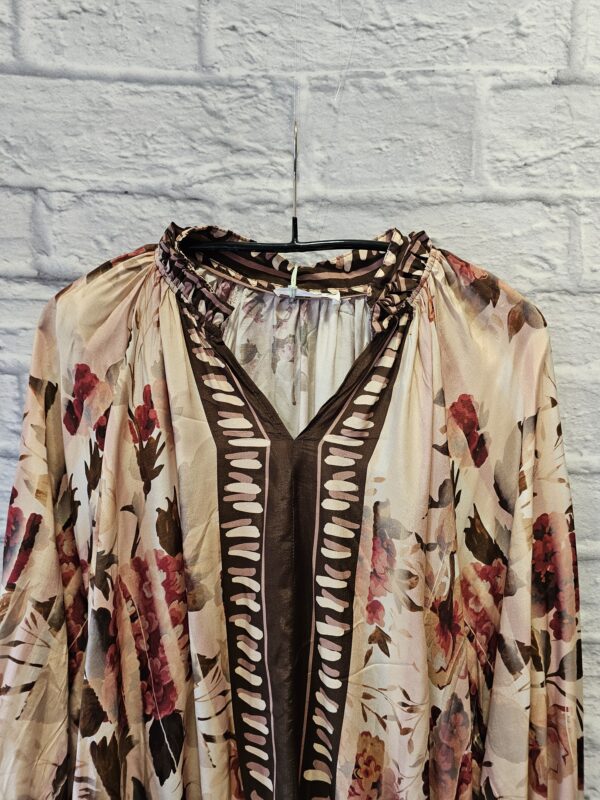 Bluse gemustert "Beige/Braun/Bordeaux" – Bild 2