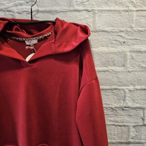 Sweatshirt mit Kapuze „Dunkles Rot“