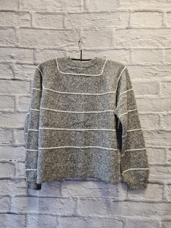Strickjacke FRANSA "Grau mit hellem Streifen" – Bild 3