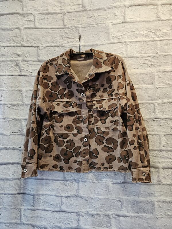 Jeansjacke in Taupe "Braun/Schwarz gemustert"