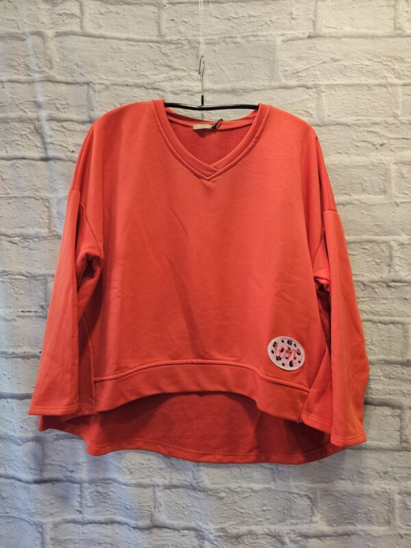 Oversize Sweatshirt mit V-Ausschnitt "Orange"