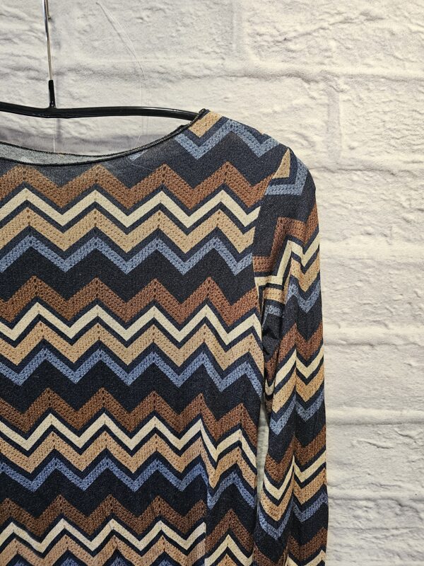 Shirt im ZickZack Muster "Dunkelblau/beige/Cognac" – Bild 2