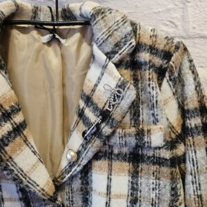 Blazer in Wolloptik „Cognac/Grau kariert“