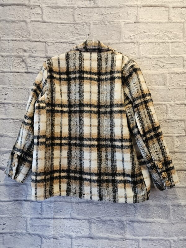 Blazer in Wolloptik "Cognac/Grau kariert" – Bild 3
