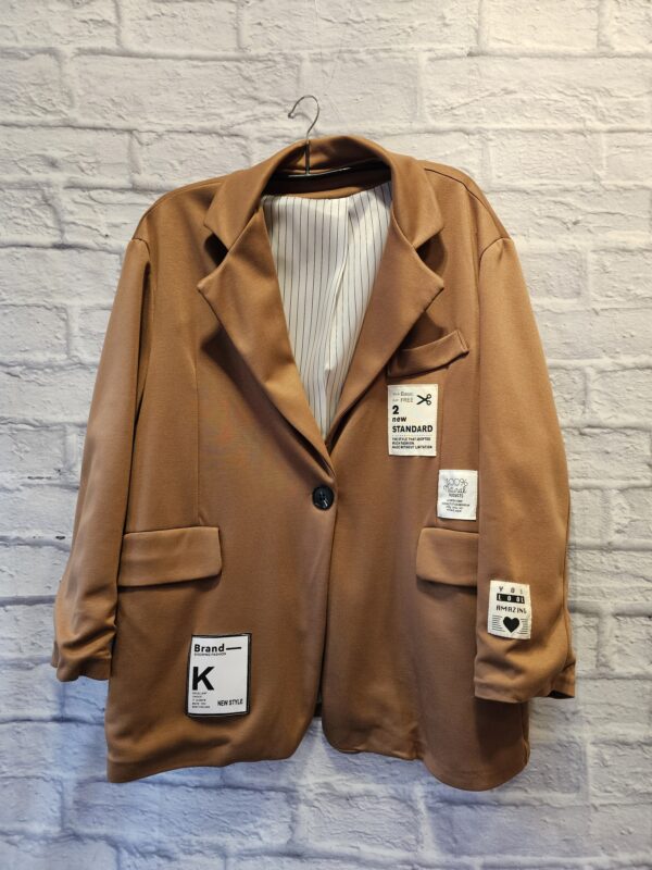 Oversize Blazer mit Patches "Cognac"
