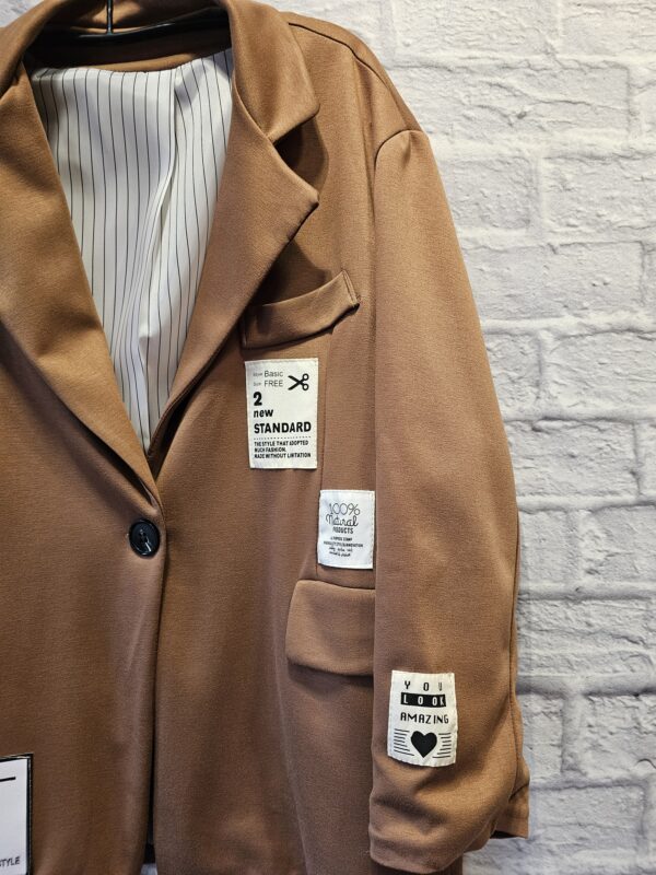 Oversize Blazer mit Patches "Cognac" – Bild 2