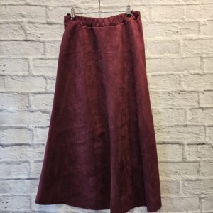 Langer Rock aus Velour „Bordeaux“