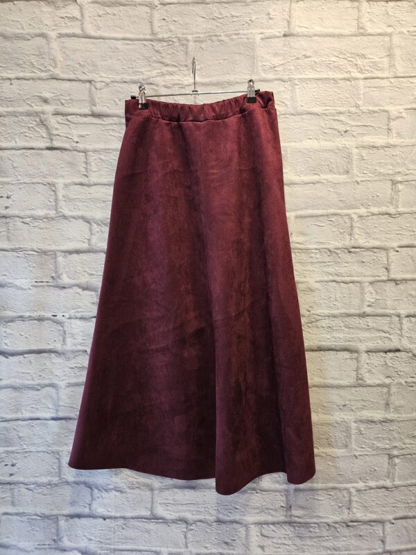 Langer Rock aus Velour "Bordeaux"