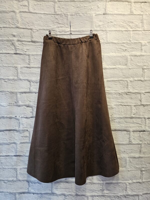 Langer Rock aus Velour  "Braun"