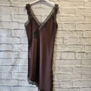 Längers Top Mit Spitze „Braun mit brauner Spitze“