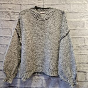 Pulli in Grobstrick „Hellgrau“