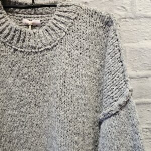 Pulli in Grobstrick „Hellgrau“