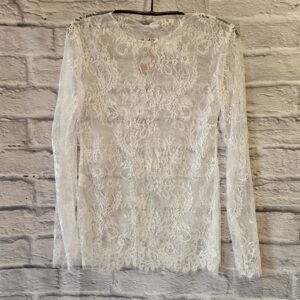 Spitzenshirt Weiss, Pink und Khaki