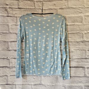Shirt mit Kaschmir „Hellblau mit Herzchen“