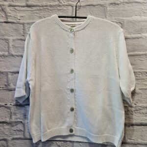 Strickjacke mit Halbarm „Weiss“